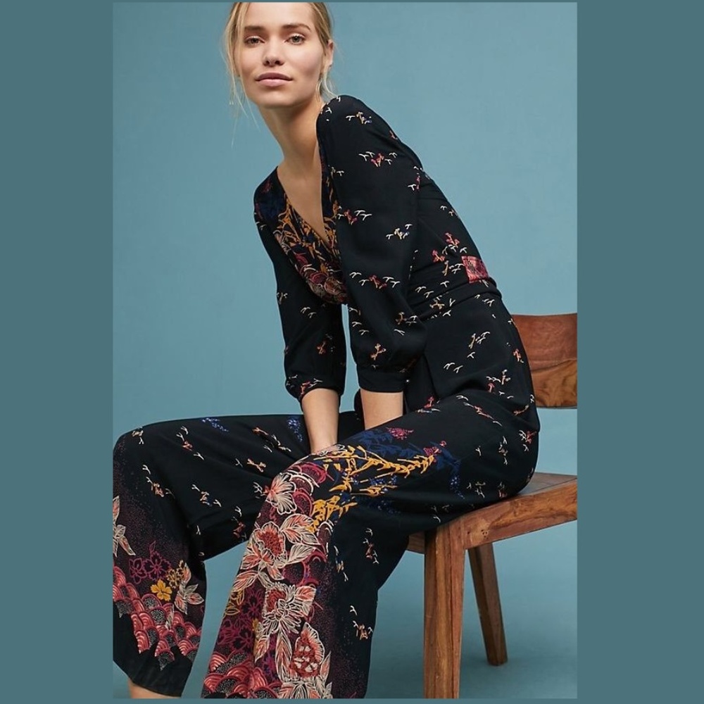 NEW Anthropologie Nara Floral Jumpsuit size 6 new with tag nwt - Picture 3 of 8